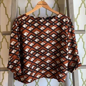 Woman’s silk geometric print blouse